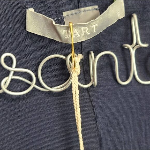 Tart Textured Wooven Navy Blue/ White Vest Size Small Cotton Blend - Picture 8 of 9